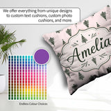Custom Name Minimal Line Christmas Trees Modern Seamless Pattern Square Filled Cushion Throw Pillow Sofa Bed Home Decor Zip Washable UK Made