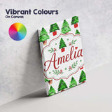 Personalised Name Watercolor Christmas Custom  Modern Room Accent Elegant Feature Canvas Wall Art Print Decor Picture Ready to Hang