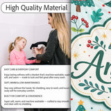 Decorated Christmas Trees with Lights and Berries Festive Winter  Personalised Custom Name Super Soft Fleece Blanket Bed Sofa Throw