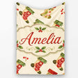 Watercolor Christmas Stockings with Holly Berries Festive Holiday  Personalised Custom Name Super Soft Fleece Blanket Bed Sofa Throw