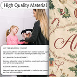 Vintage Christmas Baubles Holly Leaves and Winter Elements Classic  Personalised Custom Name Super Soft Fleece Blanket Bed Sofa Throw