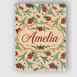 Personalised Name Watercolor Christmas Custom  Modern Room Accent Elegant Feature Canvas Wall Art Print Decor Picture Ready to Hang