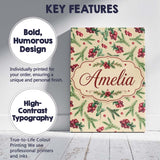 Personalised Name Watercolor Christmas Custom  Modern Room Accent Elegant Feature Canvas Wall Art Print Decor Picture Ready to Hang