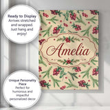 Personalised Name Watercolor Christmas Custom  Modern Room Accent Elegant Feature Canvas Wall Art Print Decor Picture Ready to Hang