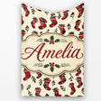 Christmas Stockings Holly Berries Seamless Pattern Festive Holiday  Personalised Custom Name Super Soft Fleece Blanket Bed Sofa Throw