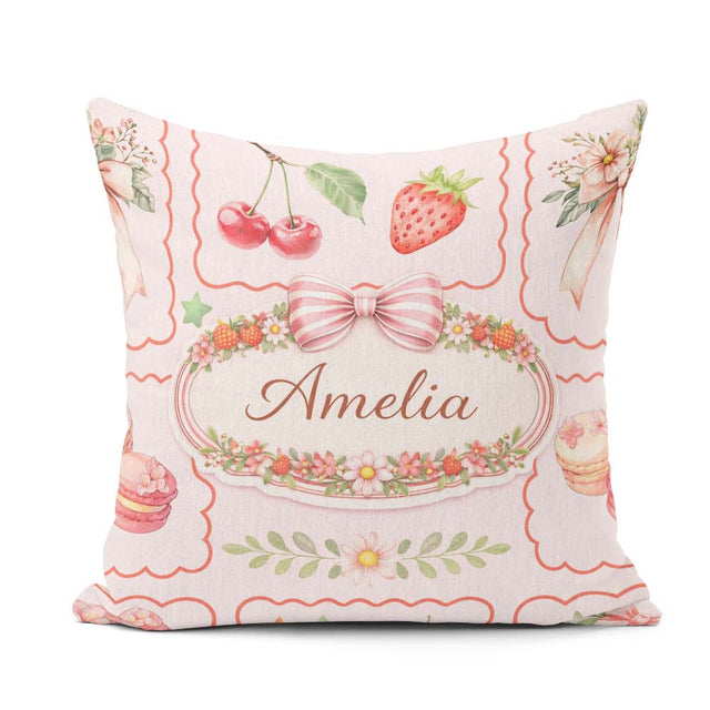Custom Name Woodland Bear Forest Seamless Nature Wildlife Scenic Square Filled Cushion Throw Pillow Sofa Bed Home Decor Zip Washable UK Made