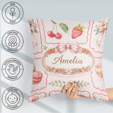 Custom Name Woodland Bear Forest Seamless Nature Wildlife Scenic Square Filled Cushion Throw Pillow Sofa Bed Home Decor Zip Washable UK Made
