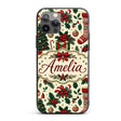 Christmas Gift Boxes Candy Cane Holly Stockings Custom Name Protective Phone Case Mobile Cover Durable Everyday Smartphone Shock Resistant