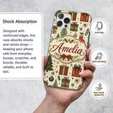 Festive Christmas Trees Baubles Gifts Seamless Custom Name Protective Phone Case Mobile Cover Durable Everyday Smartphone Shock Resistant
