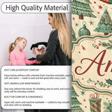 Christmas Trees Snowflakes Ornaments Festive Holiday Winter Design  Personalised Custom Name Super Soft Fleece Blanket Bed Sofa Throw