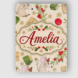 Personalised Name Cute Mouse Gifts Berries Custom  Unique Gift Idea Elegant Feature Canvas Wall Art Print Decor Picture Ready to Hang