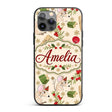 Cute Mouse Gifts Berries Snowflakes Seamless Custom Name Protective Phone Case Mobile Cover Durable Everyday Smartphone Shock Resistant