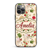 Cute Mouse Gifts Berries Snowflakes Seamless Custom Name Protective Phone Case Mobile Cover Durable Everyday Smartphone Shock Resistant
