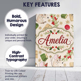 Personalised Name Cute Mouse Gifts Berries Custom  Unique Gift Idea Elegant Feature Canvas Wall Art Print Decor Picture Ready to Hang