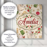 Personalised Name Cute Mouse Gifts Berries Custom  Unique Gift Idea Elegant Feature Canvas Wall Art Print Decor Picture Ready to Hang