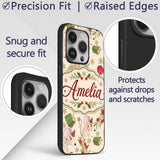 Cute Mouse Gifts Berries Snowflakes Seamless Custom Name Protective Phone Case Mobile Cover Durable Everyday Smartphone Shock Resistant