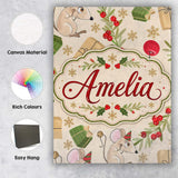 Personalised Name Cute Mouse Gifts Berries Custom  Unique Gift Idea Elegant Feature Canvas Wall Art Print Decor Picture Ready to Hang