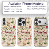 Cute Mouse Gifts Berries Snowflakes Seamless Custom Name Protective Phone Case Mobile Cover Durable Everyday Smartphone Shock Resistant