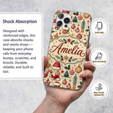 Christmas Tree Candy Cane Baubles Printed Design Custom Name Protective Phone Case Mobile Cover Durable Everyday Smartphone Shock Resistant