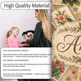 Rustic Vintage Christmas Floral Cards Letters Collage Seamless  Personalised Custom Name Super Soft Fleece Blanket Bed Sofa Throw