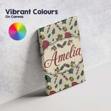 Personalised Name Christmas Candy Cane Custom  Modern Room Accent Elegant Feature Canvas Wall Art Print Decor Picture Ready to Hang