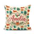 Custom Name Modern Christmas Trees Sleigh Gifts Festive Seamless Square Filled Cushion Throw Pillow Sofa Bed Home Decor Zip Washable UK Made