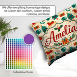 Custom Name Modern Christmas Trees Sleigh Gifts Festive Seamless Square Filled Cushion Throw Pillow Sofa Bed Home Decor Zip Washable UK Made