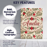 Personalised Name Festive Christmas Bows Custom  Unique Gift Idea Elegant Feature Canvas Wall Art Print Decor Picture Ready to Hang