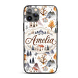 Watercolor Winter Landscape Houses Mountains Custom Name Protective Phone Case Mobile Cover Durable Everyday Smartphone Shock Resistant