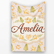 Watercolor Christmas Cookies Stars Hearts Trees Festive Seamless  Personalised Custom Name Super Soft Fleece Blanket Bed Sofa Throw