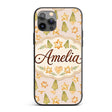 Watercolor Christmas Cookies Stars Hearts Trees Custom Name Protective Phone Case Mobile Cover Durable Everyday Smartphone Shock Resistant