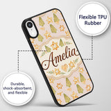 Watercolor Christmas Cookies Stars Hearts Trees Custom Name Protective Phone Case Mobile Cover Durable Everyday Smartphone Shock Resistant