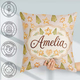 Custom Name Watercolor Christmas Cookies Hearts Festive Seamless Square Filled Cushion Throw Pillow Sofa Bed Home Decor Zip Washable UK Made