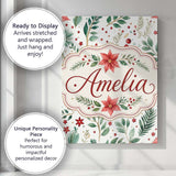 Personalised Name Delicate Christmas Custom Premium Decorative Design Modern Room Accent Canvas Wall Art Print Decor Picture Ready to Hang