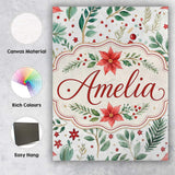 Personalised Name Delicate Christmas Custom Premium Decorative Design Modern Room Accent Canvas Wall Art Print Decor Picture Ready to Hang