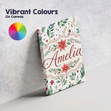 Personalised Name Delicate Christmas Custom Premium Decorative Design Modern Room Accent Canvas Wall Art Print Decor Picture Ready to Hang