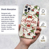 Playful Christmas Elves Gifts Candy Cane Festive Custom Name Protective Phone Case Mobile Cover Durable Everyday Smartphone Shock Resistant