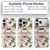 Playful Christmas Elves Gifts Candy Cane Festive Custom Name Protective Phone Case Mobile Cover Durable Everyday Smartphone Shock Resistant