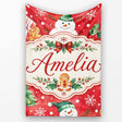 Festive Gingerbread Cookies Gifts Holly Snowflakes Watercolor Lovely  Personalised Custom Name Super Soft Fleece Blanket Bed Sofa Throw