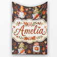 Autumn Gnomes Leaves Hearts Cozy Fall Watercolor Seamless Pattern  Personalised Custom Name Super Soft Fleece Blanket Bed Sofa Throw