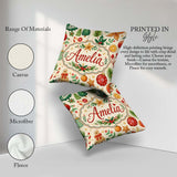 Custom Name Christmas Ornaments Candy Cane Citrus Leaves Festive Square Filled Cushion Throw Pillow Sofa Bed Home Decor Zip Washable UK Made