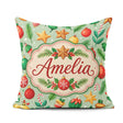 Custom Name Colorful Christmas Baubles Branches Festive Seamless Square Filled Cushion Throw Pillow Sofa Bed Home Decor Zip Washable UK Made