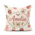 Custom Name Christmas Stocking Candy Cane Bells Festive Seamless Square Filled Cushion Throw Pillow Sofa Bed Home Decor Zip Washable UK Made