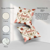Custom Name Christmas Stocking Candy Cane Bells Festive Seamless Square Filled Cushion Throw Pillow Sofa Bed Home Decor Zip Washable UK Made