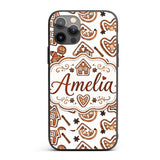 Watercolor Gingerbread Cookies Star Anise Festive Custom Name Protective Phone Case Mobile Cover Durable Everyday Smartphone Shock Resistant