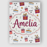 Personalised Name Cute Christmas Gift Boxes Custom  Bespoke Interior Contemporary Canvas Wall Art Print Decor Picture Ready to Hang