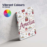 Personalised Name Cute Christmas Gift Boxes Custom  Bespoke Interior Contemporary Canvas Wall Art Print Decor Picture Ready to Hang