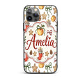 Cute Christmas Apples Pinecone Printed Design Custom Name Protective Phone Case Mobile Cover Durable Everyday Smartphone Shock Resistant