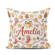 Custom Name Cute Christmas Apples Pinecone Cookies Bows Seamless Square Filled Cushion Throw Pillow Sofa Bed Home Decor Zip Washable UK Made