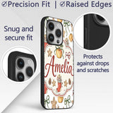 Cute Christmas Apples Pinecone Printed Design Custom Name Protective Phone Case Mobile Cover Durable Everyday Smartphone Shock Resistant